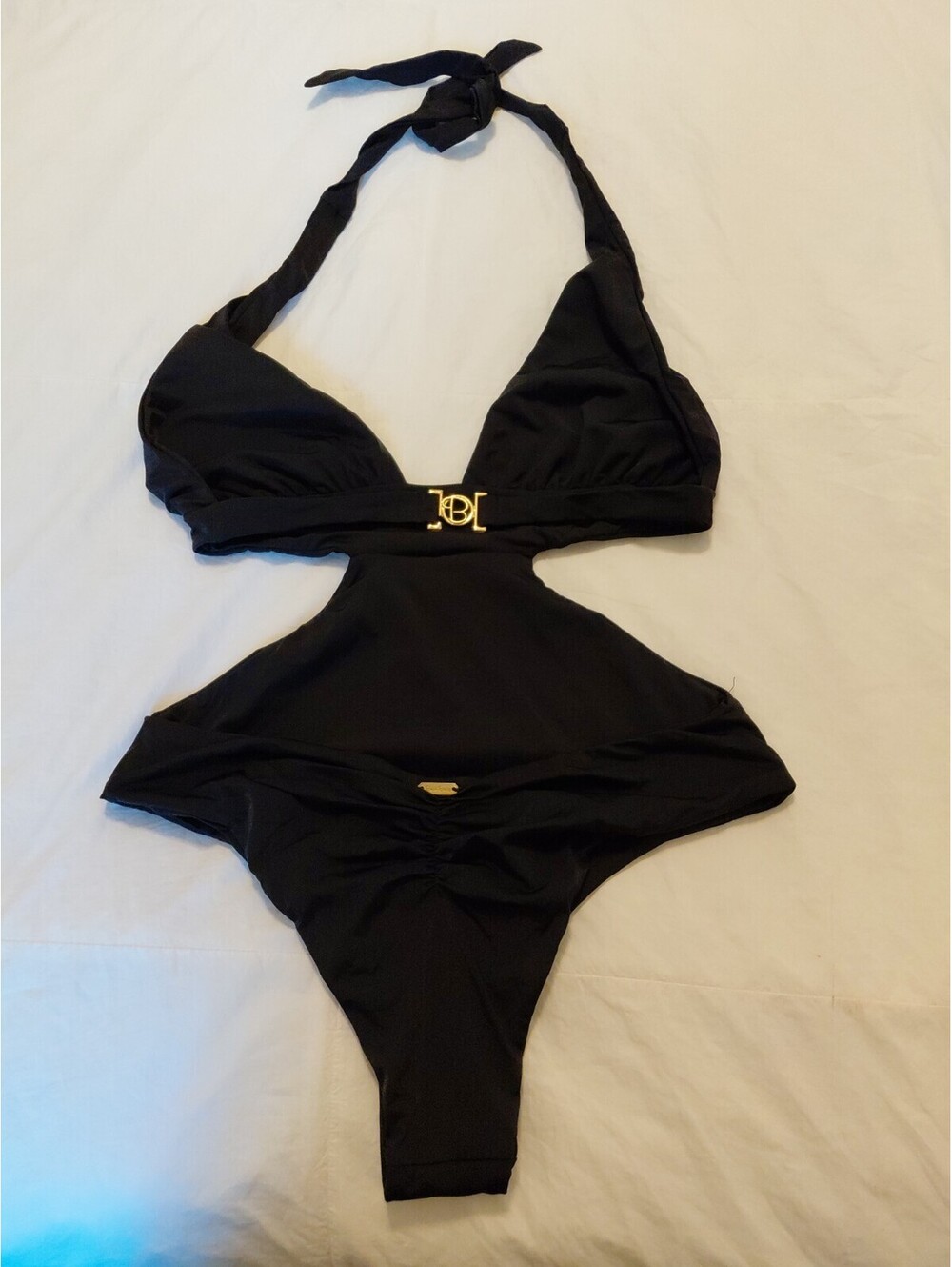 Beach Bunny 1 Piece Bathing Suit Black Siz M Excellent Condition #254 - Picture 5 of 8